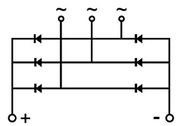 Schéma du pont à diodes triphasé