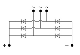Schéma du pont à diodes triphasé