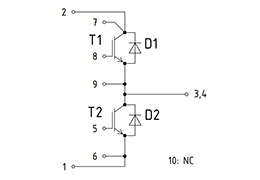 Topologie du module IGBT  FF225R65T3E3