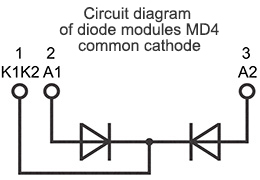 Schéma de connexion du module diode MD4-400-52-A2 Schéma de connexion du module diode MD4-400-52-A2
