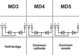 Modules de diodes de redressement MD4-400-52-A2 Modules de diodes MD4-400-52-A2