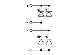 Circuit de pont de diode monophasé