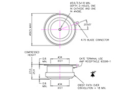 Thyristor à grille distribuée R0964LS12D (R220SH12) Dimensions