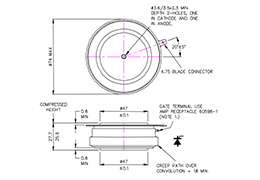 Thyristor à grille distribuée R1158NS24N (D350SH24) Dimensions