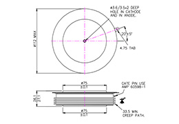 Thyristor à grille distribuée R3559TD20T (R1966DH20) Dimensions