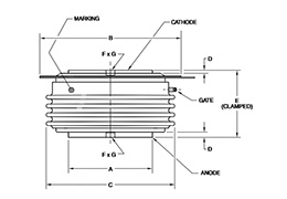 Dimensions de la diode RAAF-25-16AS