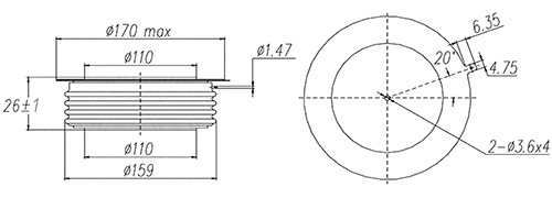 Dimensions du thyristor